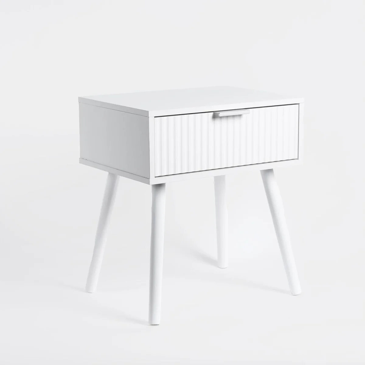 Venice Ribbed Bedside Table - White – image 9