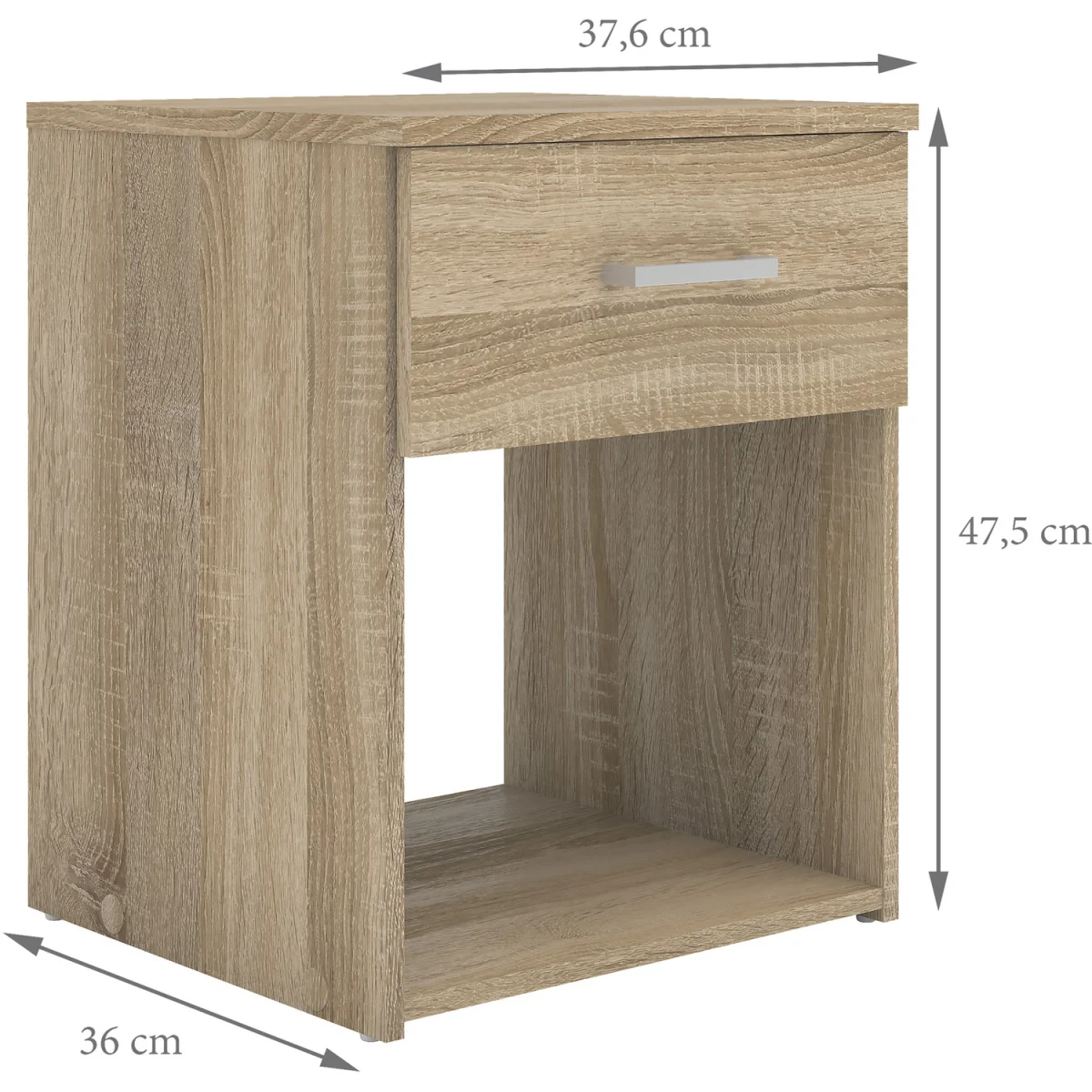 Space Bedside 1 Drawer - Oak – image 8