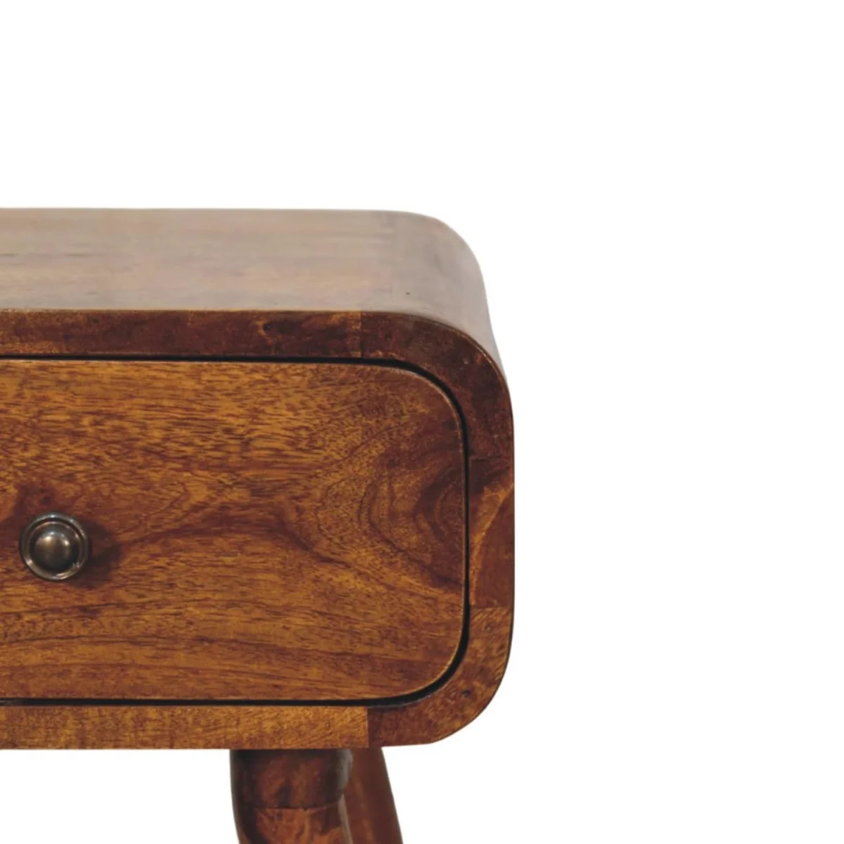 Vicenza Small Mango Wood Bedside Table with Drawer Chestnut Matt Finish - Brown – image 5