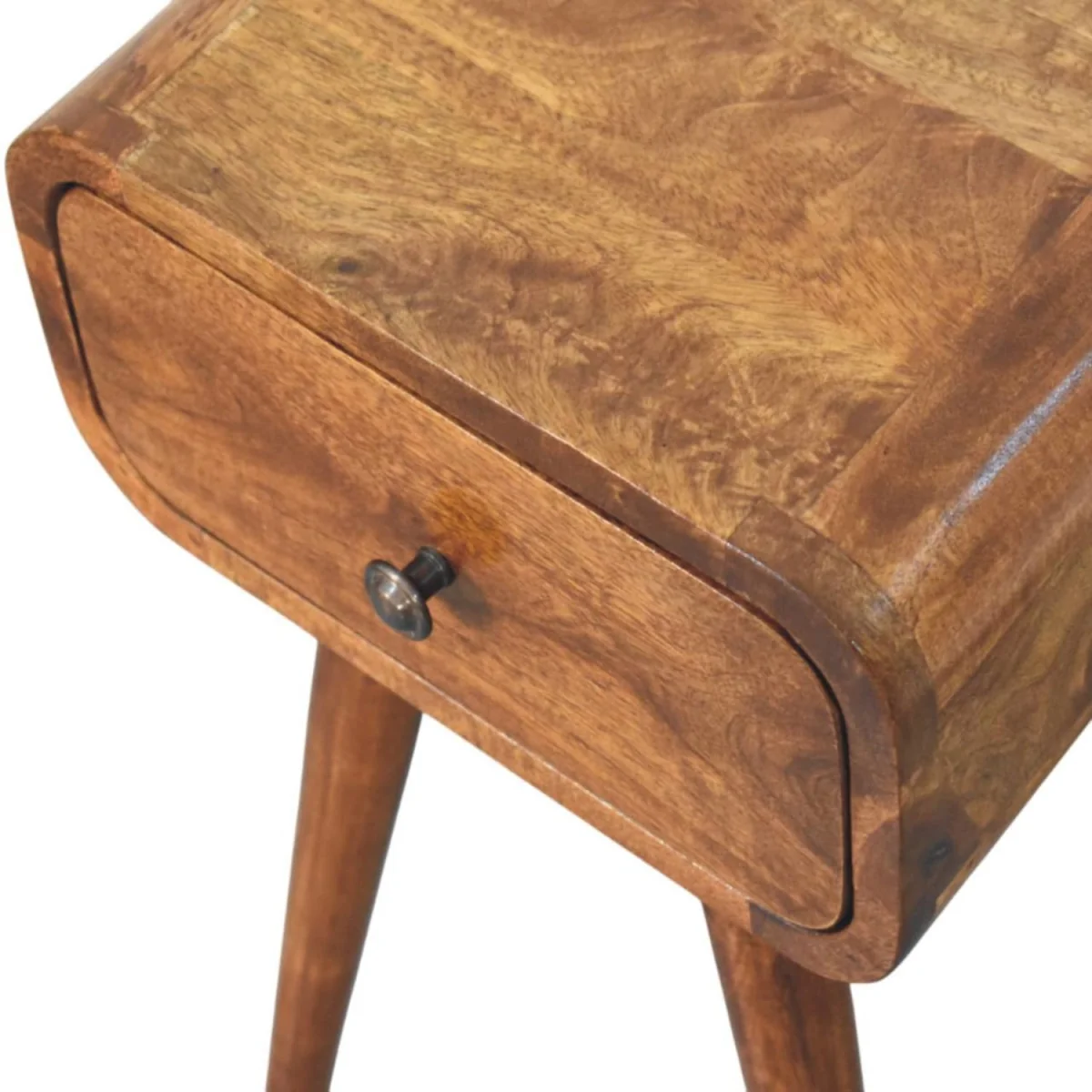 Vicenza Small Mango Wood Bedside Table with Drawer Chestnut Matt Finish - Brown – image 6