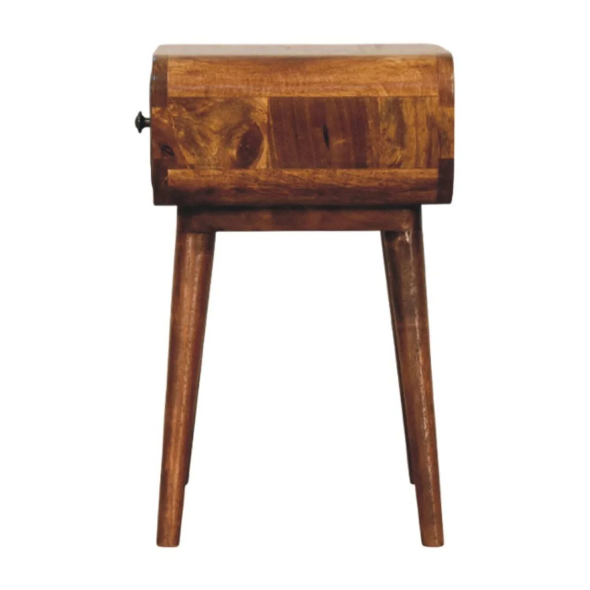 Vicenza Small Mango Wood Bedside Table with Drawer Chestnut Matt Finish - Brown – image 8