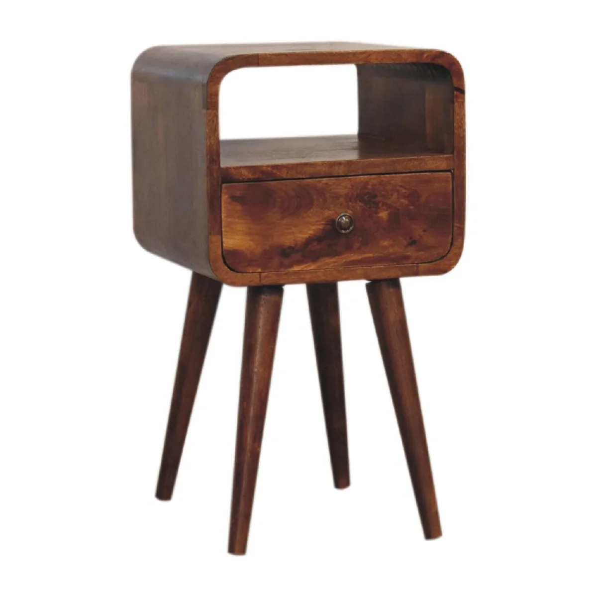 Olbia Mini Chestnut Mango Wood Bedside Table - Brown – image 2