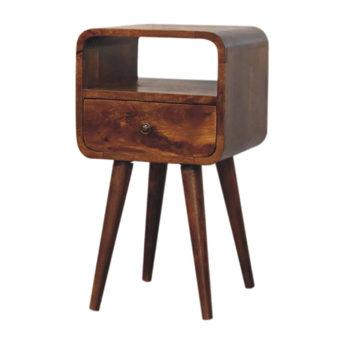 Olbia Mini Chestnut Mango Wood Bedside Table - Brown – image 3