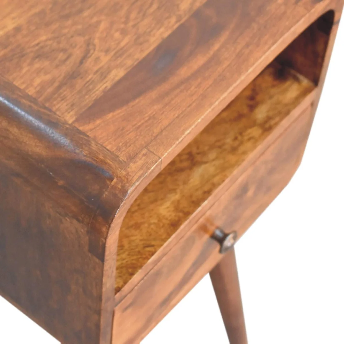 Olbia Mini Chestnut Mango Wood Bedside Table - Brown – image 4
