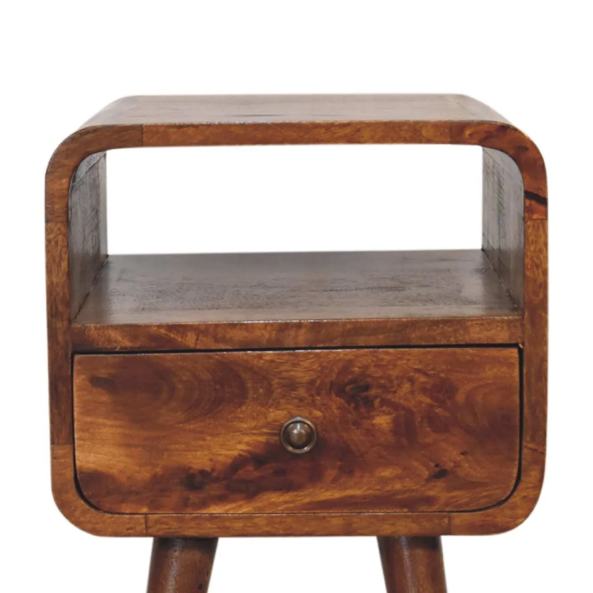 Olbia Mini Chestnut Mango Wood Bedside Table - Brown – image 5