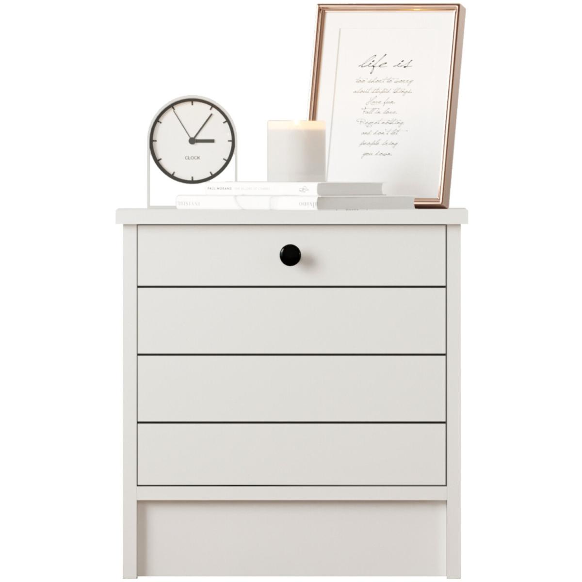 SABRO 1 Door Bedside Table - White – image 3