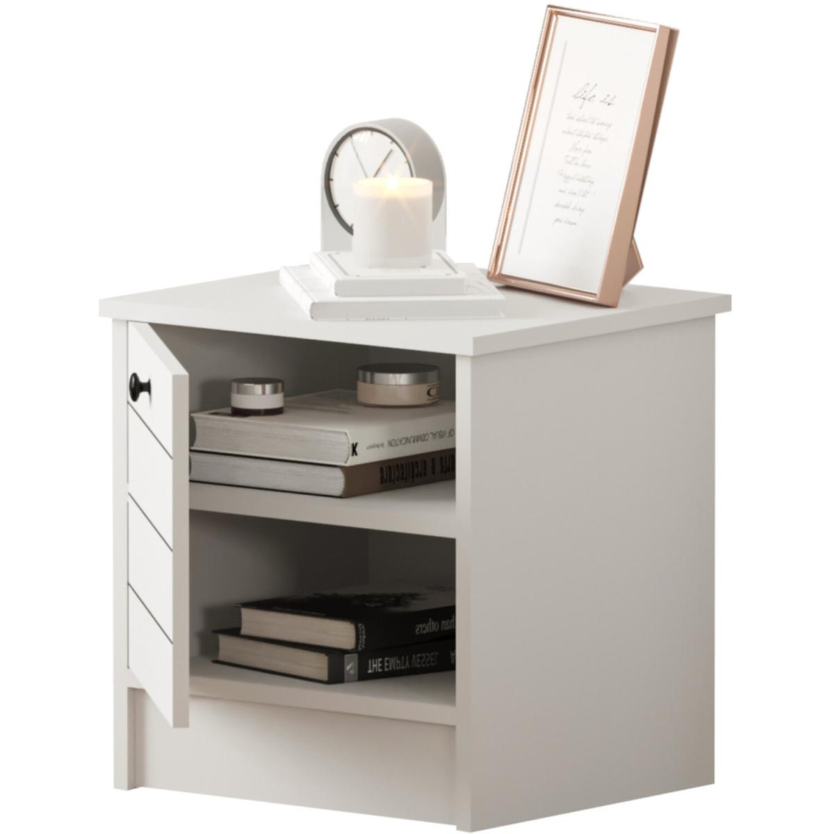 SABRO 1 Door Bedside Table - White – image 4
