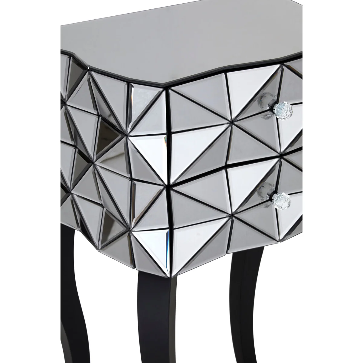 Soho 2 Drawer Bedside Table in 3D Effect - Silver – image 2