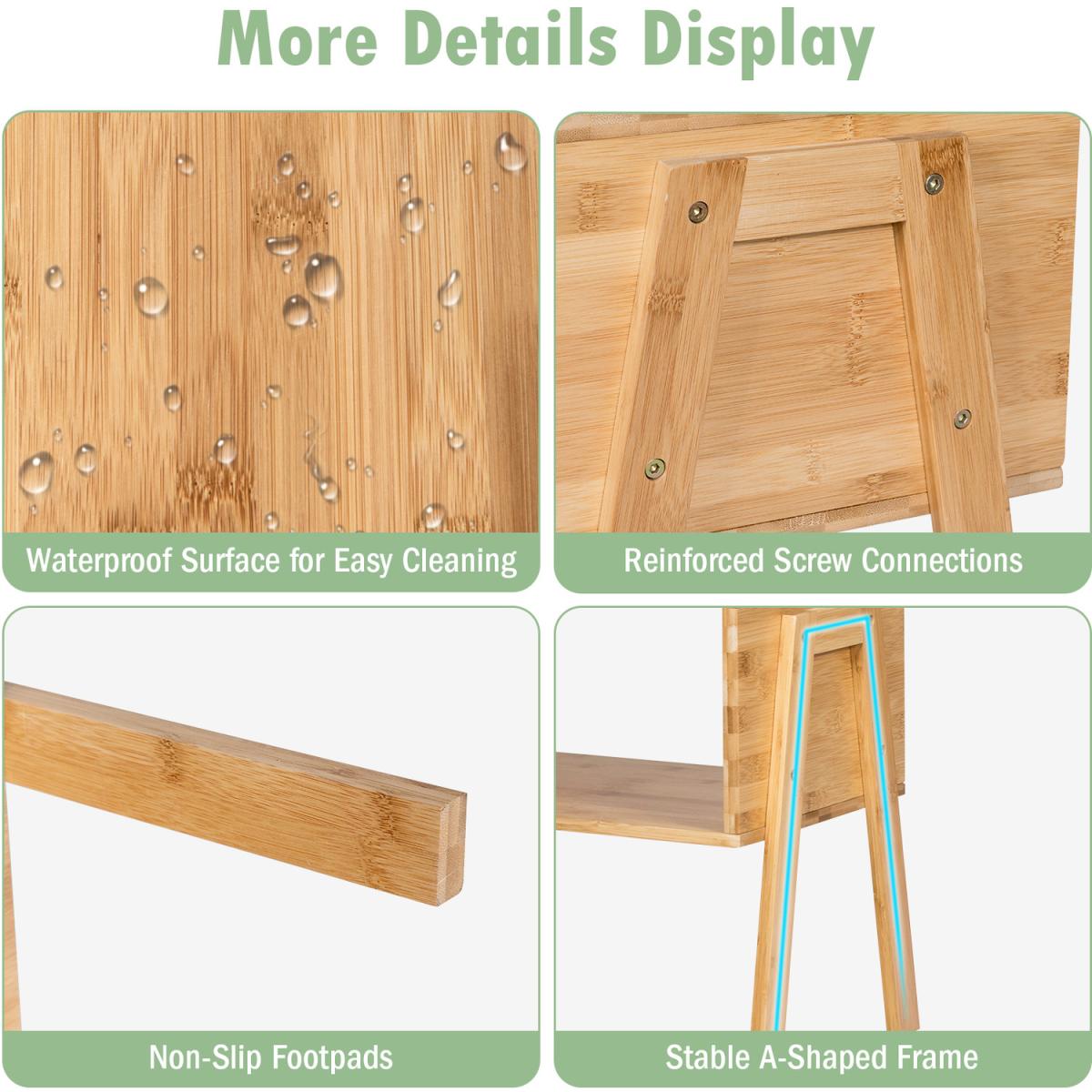 2 Piece Bamboo Bedside Table - Natural – image 7