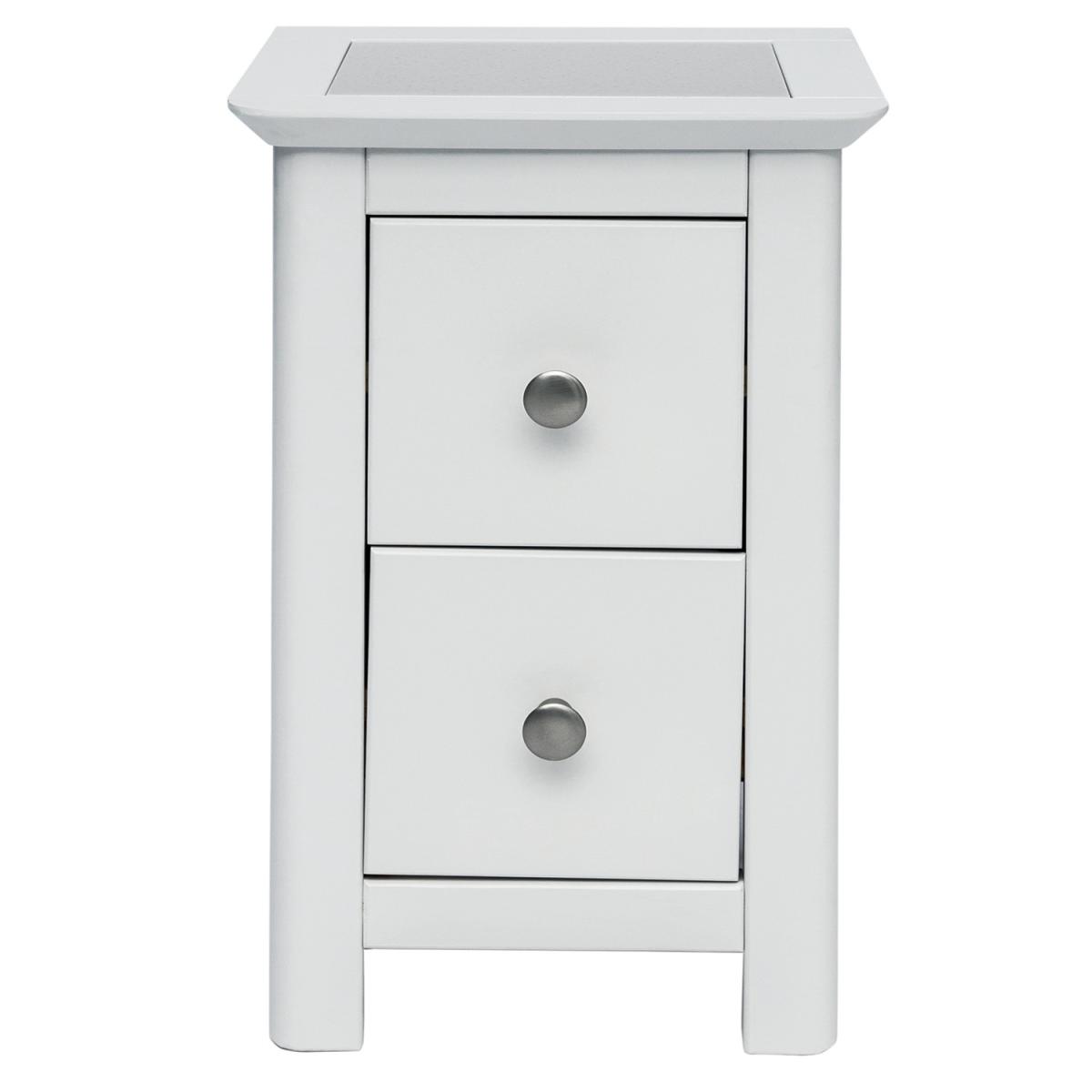 Stirling 2 Drawer Petite Bedside With Stone Inset – image 2