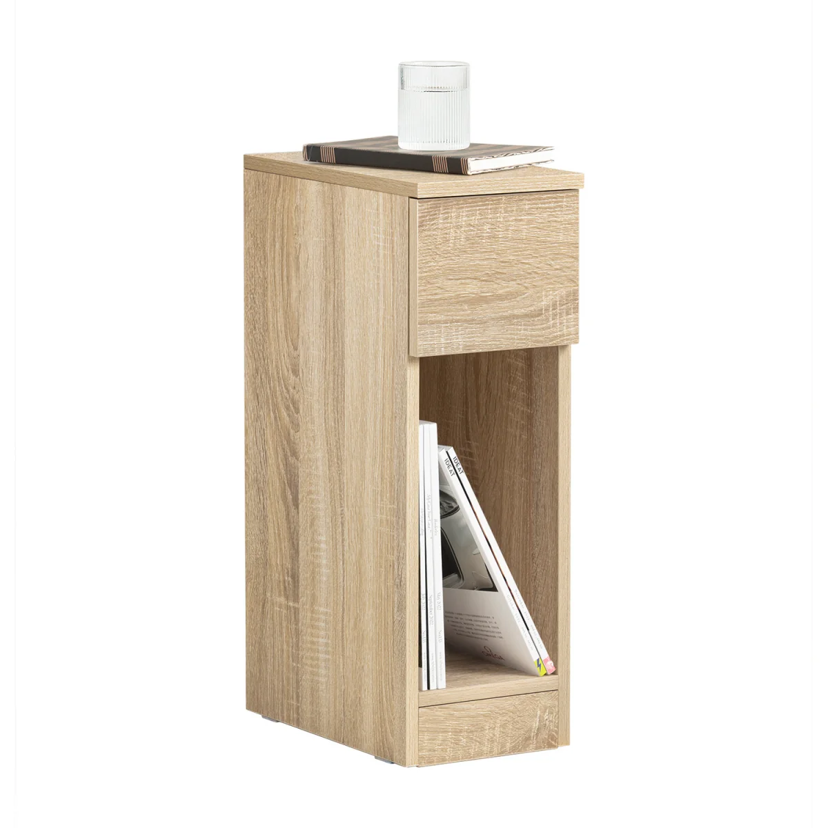 Set of 2 Narrow Bedside Tables Nightstand - Natural – image 16