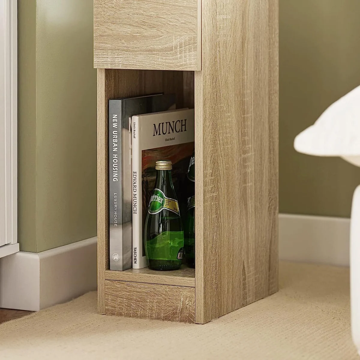 Set of 2 Narrow Bedside Tables Nightstand - Natural – image 5