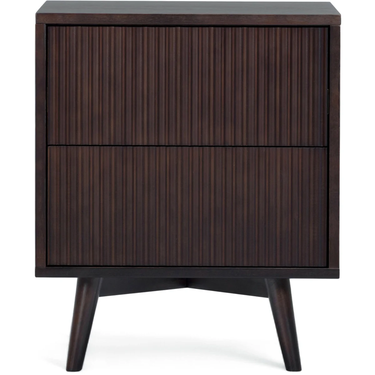 Teamson Home Tremolo Bedside Table with 2 Drawers and Fluted Fronts - Black – image 3