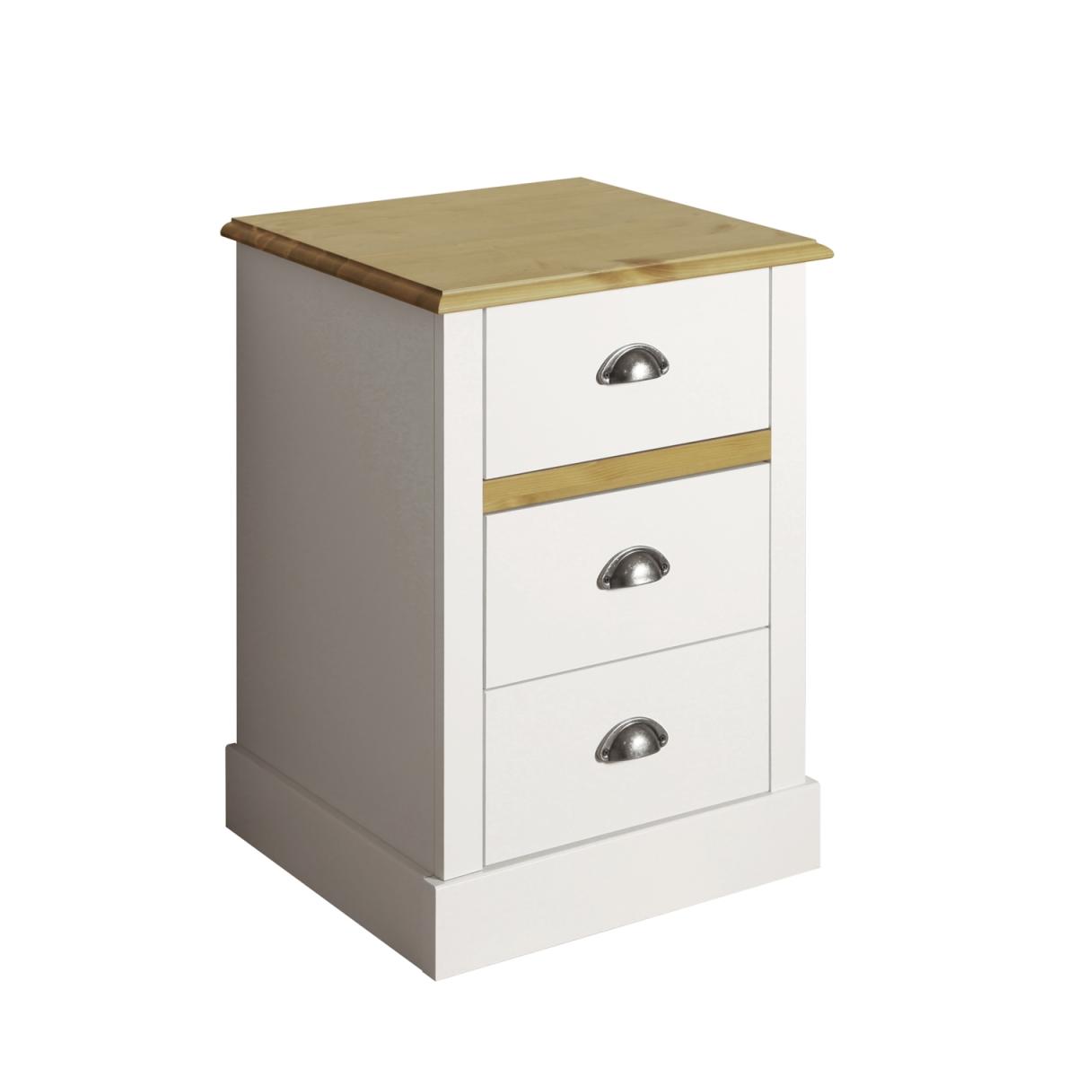 Sandringham Three Drawer Bedside Cabinet - Grey – image 3