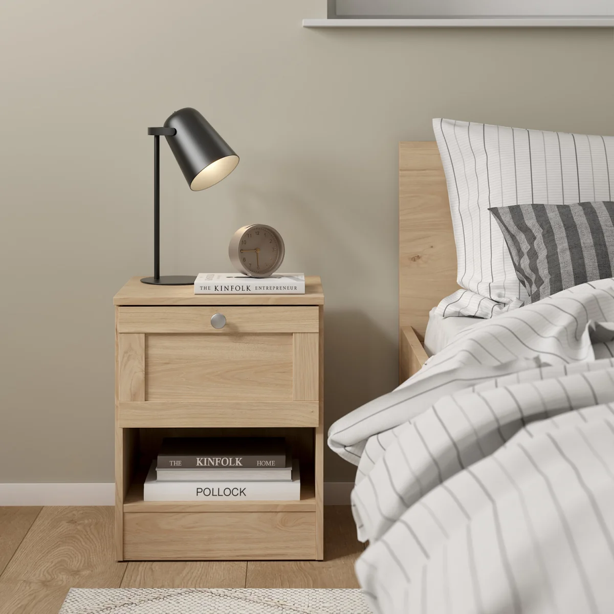 Brande Nightstand with 1 Drawer - Jackson Hickory – image 2