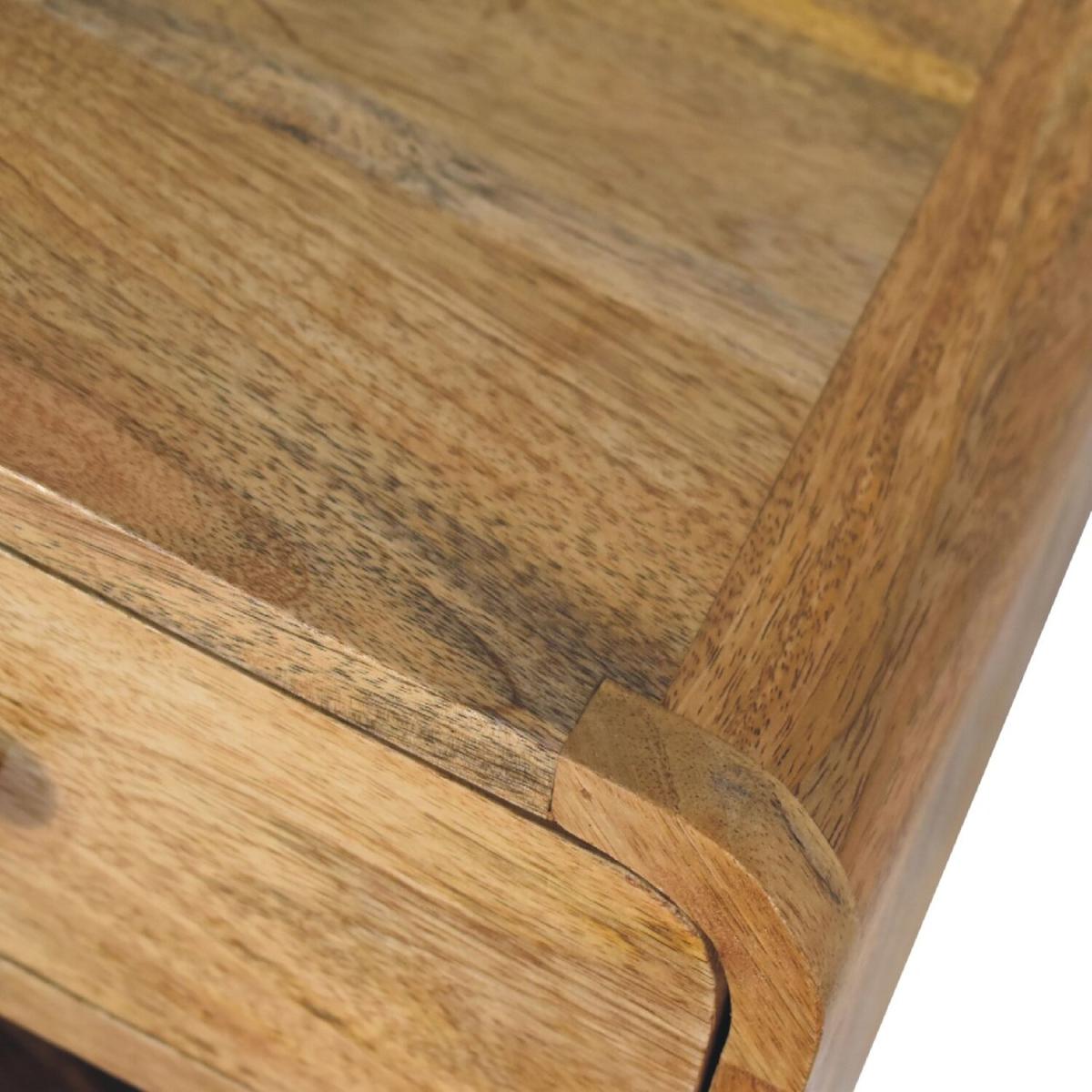 Retro Handmade Mini Oak-Ish Wall Mounted Bedside With Open Slot - Brown – image 5