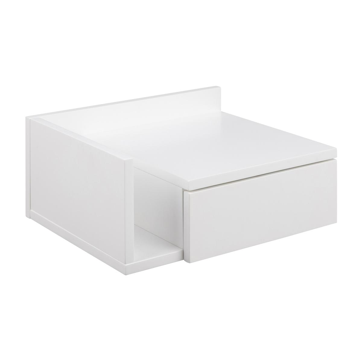 Ashlan Square Wall Mounted Bedside Table - White