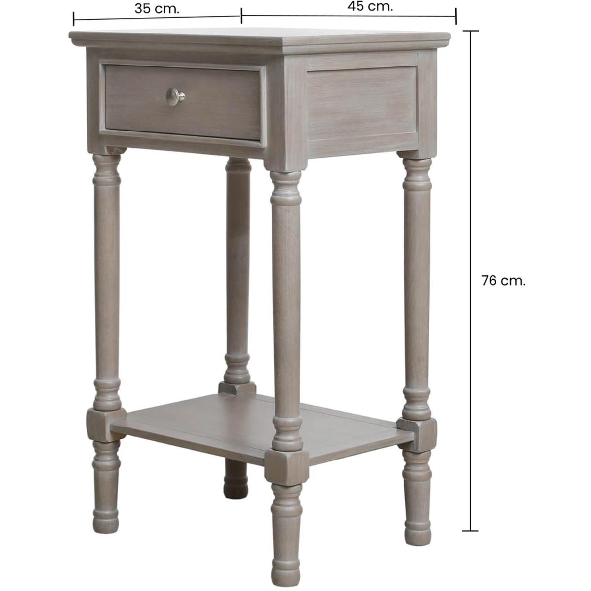Coby One Drawer Bedside Table - Taupe – image 3