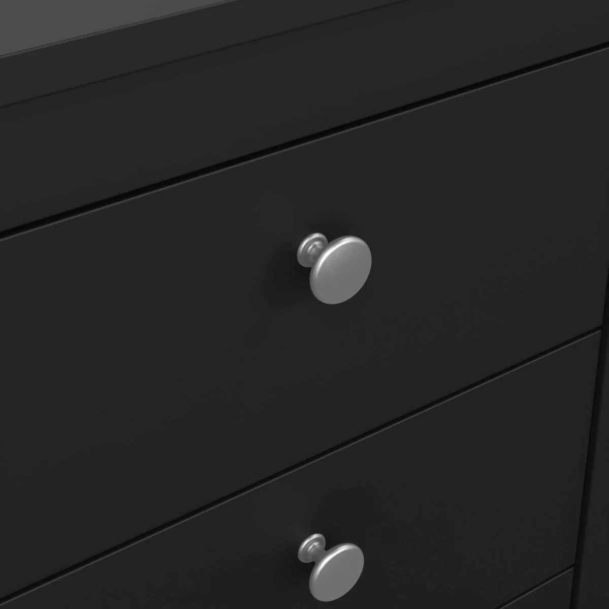 Gossmere Matt Bedside Table 3 Drawers - Black – image 3
