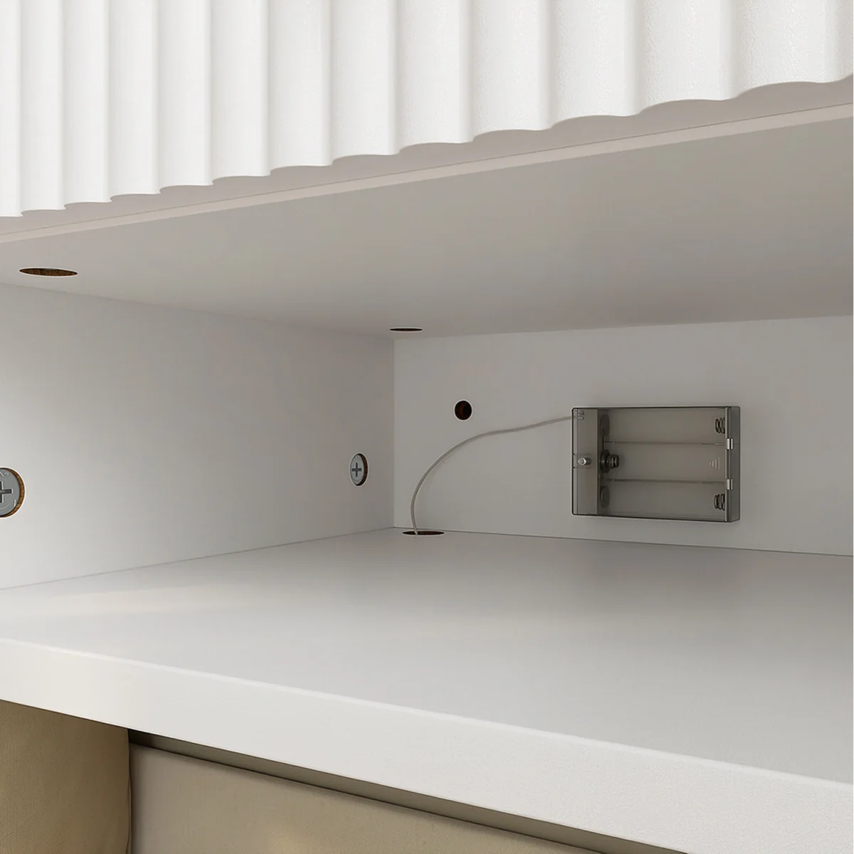 Floating Nightstand with LED Sensor Light - White – image 7