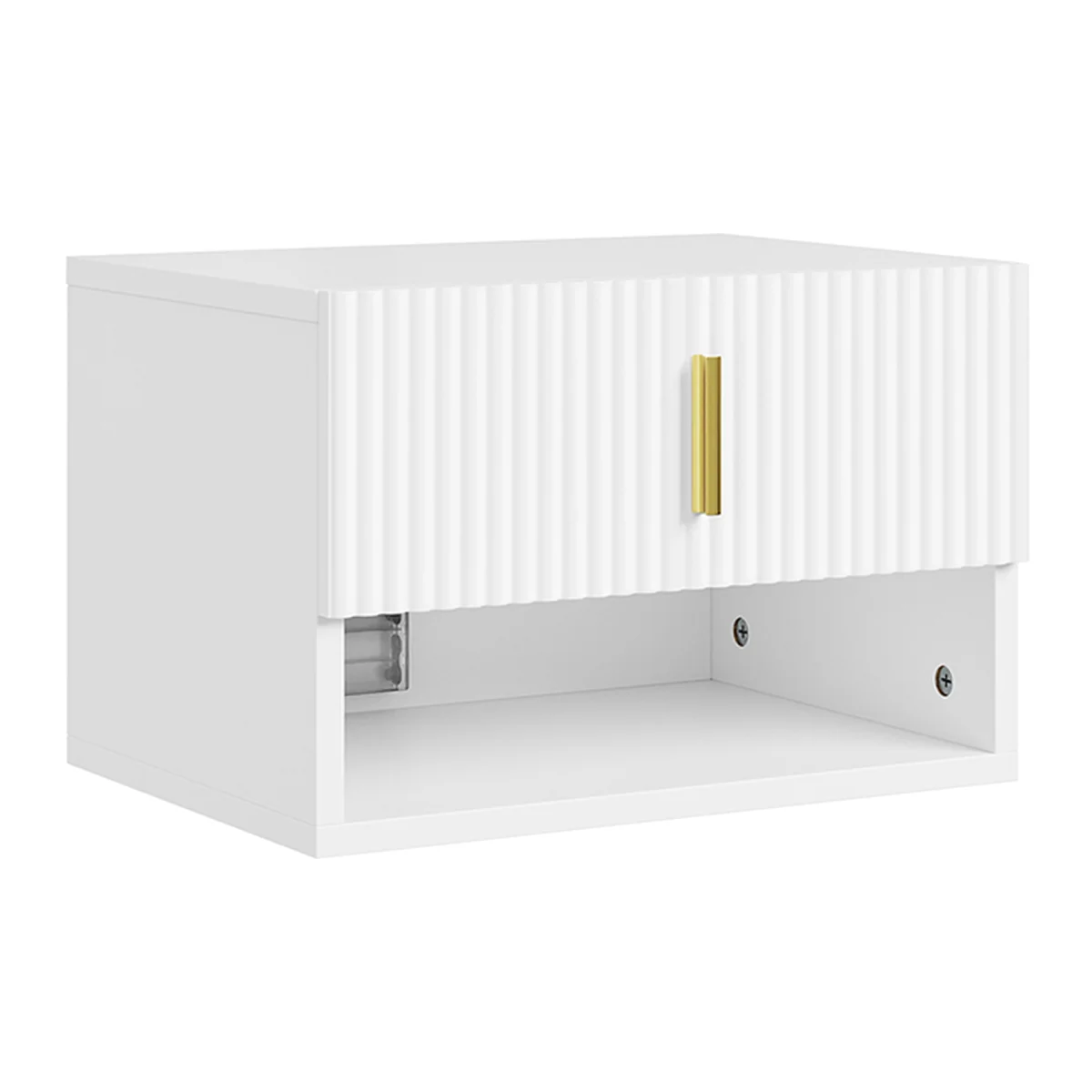 Floating Nightstand with LED Sensor Light - White – image 1