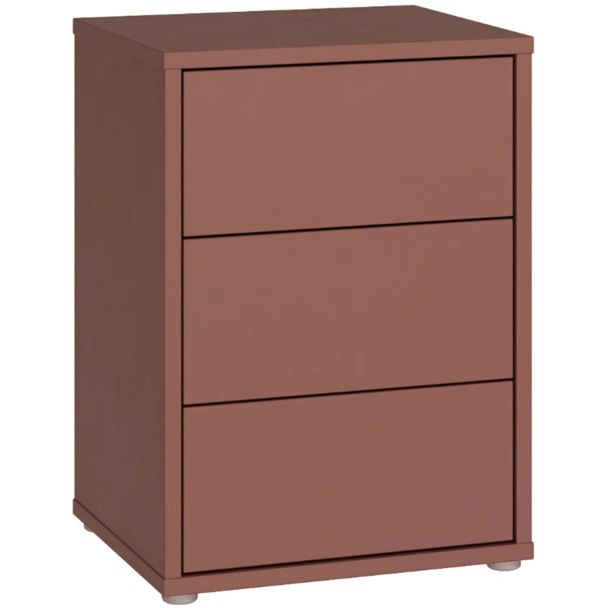 Alice Springs Bedside Cabinet with 3 Drawers Push-Open in Terracotta - Terracotta – image 2