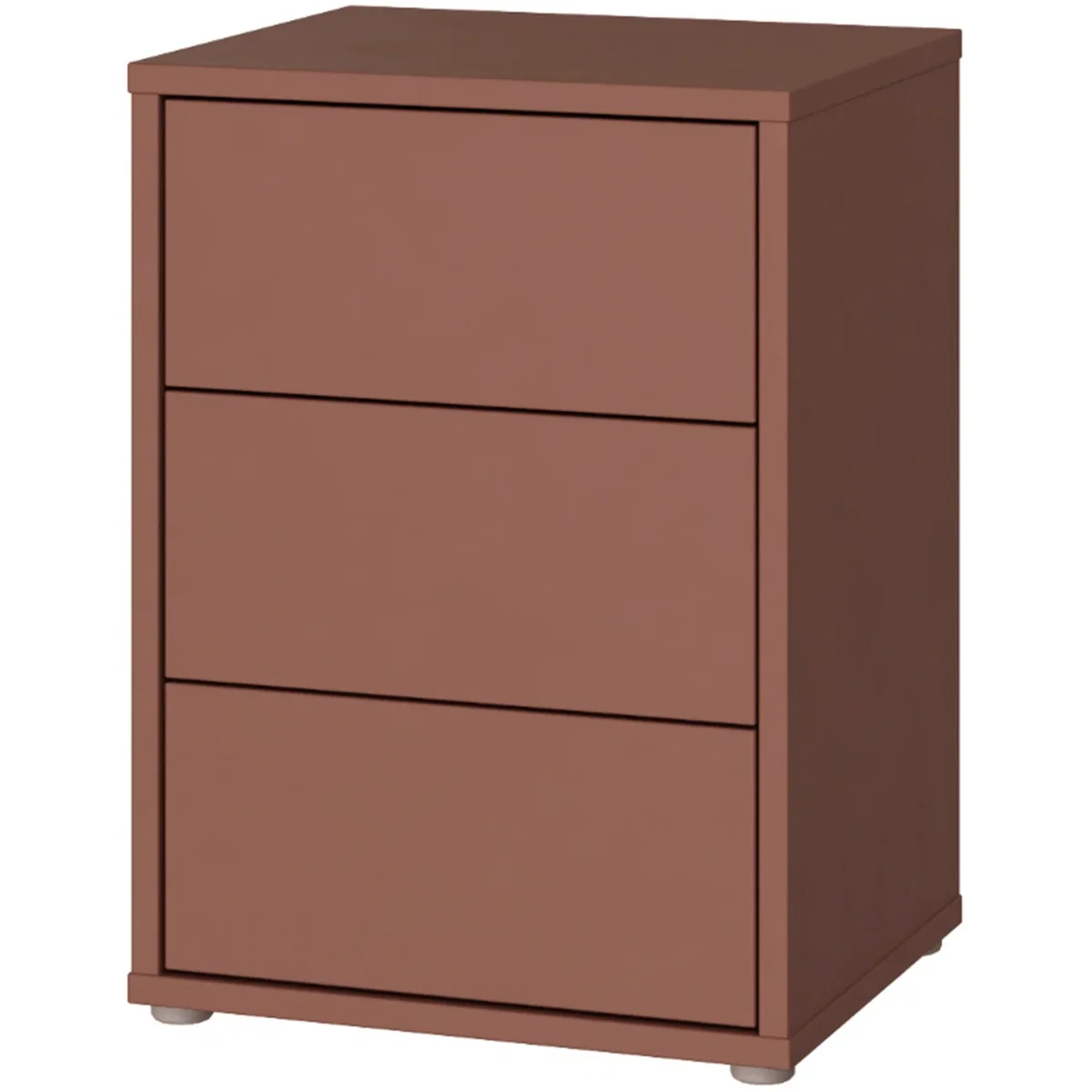 Alice Springs Bedside Cabinet with 3 Drawers Push-Open in Terracotta - Terracotta – image 4