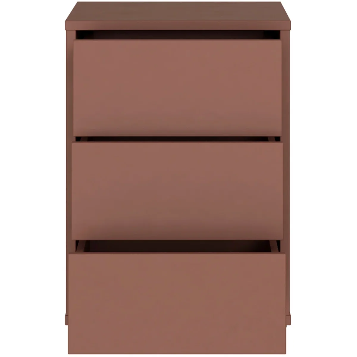 Alice Springs Bedside Cabinet with 3 Drawers Push-Open in Terracotta - Terracotta – image 5