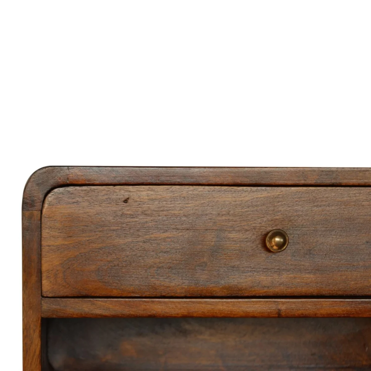 Bologna Chestnut Mango Wood Floating Bedside Table with Drawer - Brown – image 5
