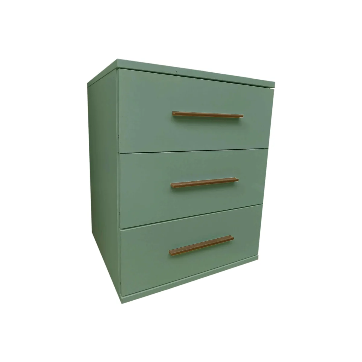 Swindon Dark Green 3 Drawer Bedside Cabinet - Green – image 1