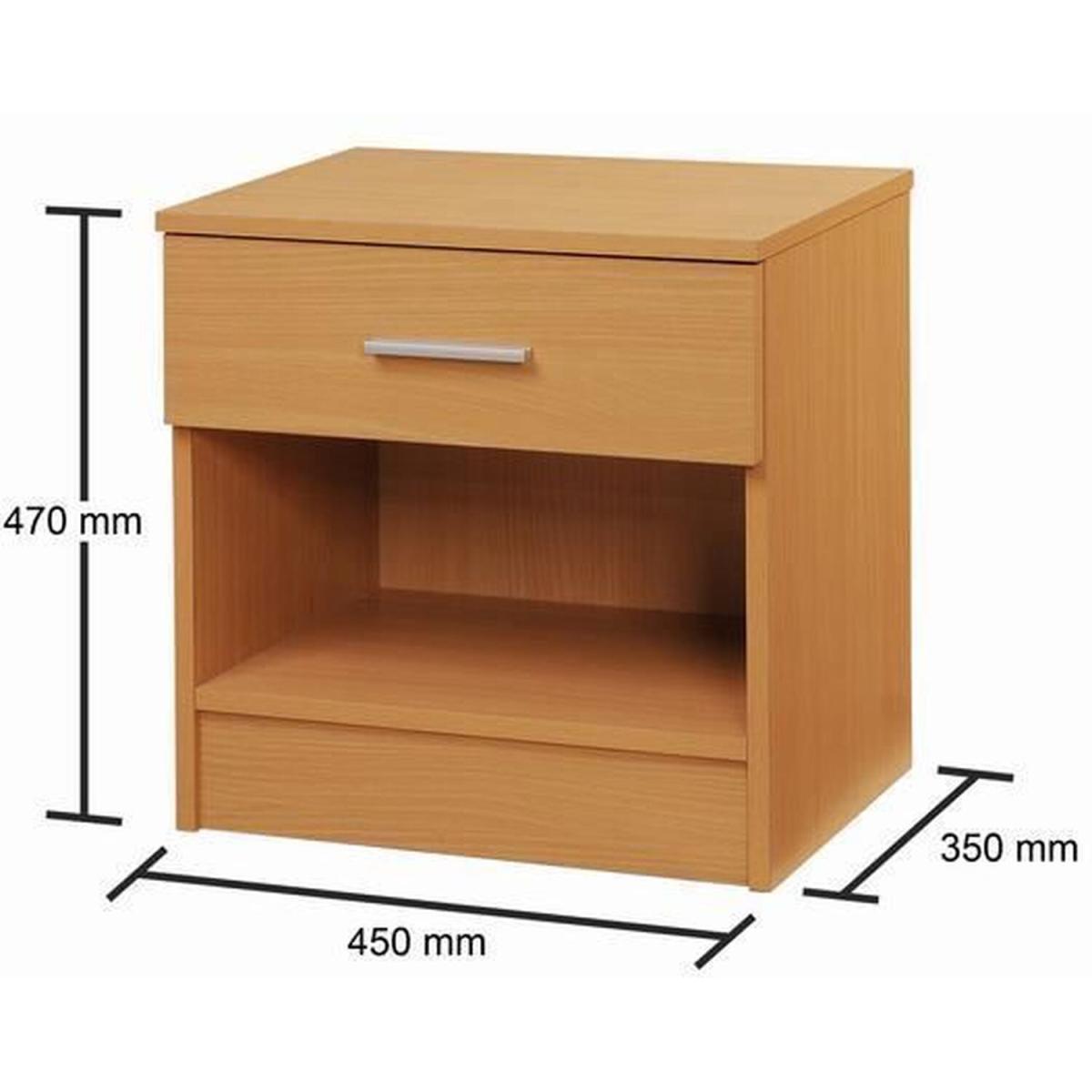 Rio Costa 1 Drawer Bedside Table - Beech – image 2