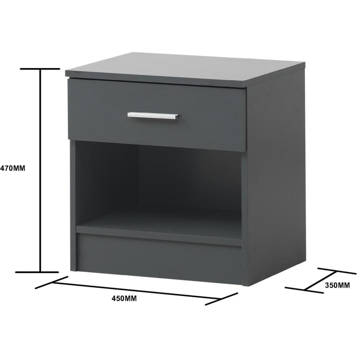 Rio Costa 1 Drawer Bedside Table - Beech – image 12