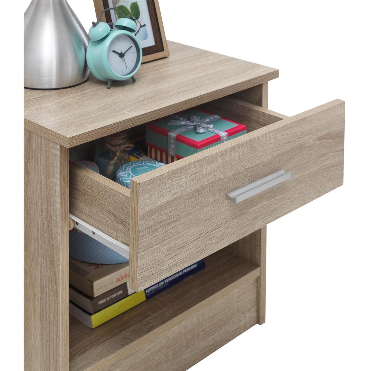 Rio Costa 1 Drawer Bedside Table - Beech – image 15