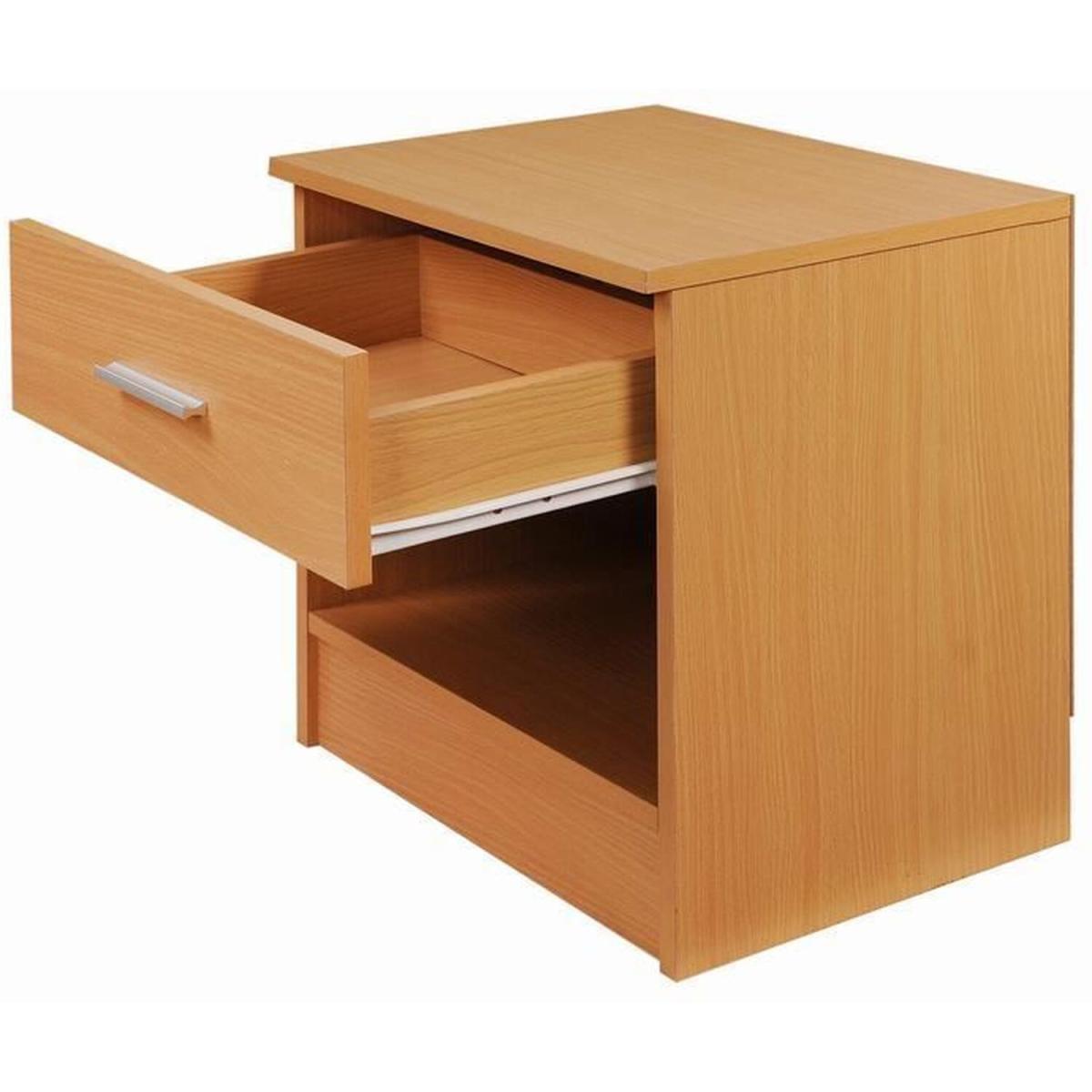 Rio Costa 1 Drawer Bedside Table - Beech – image 3