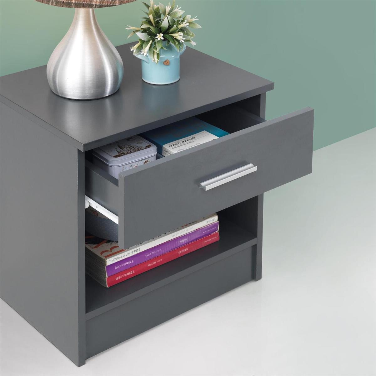 Rio Costa 1 Drawer Bedside Table - Beech – image 10