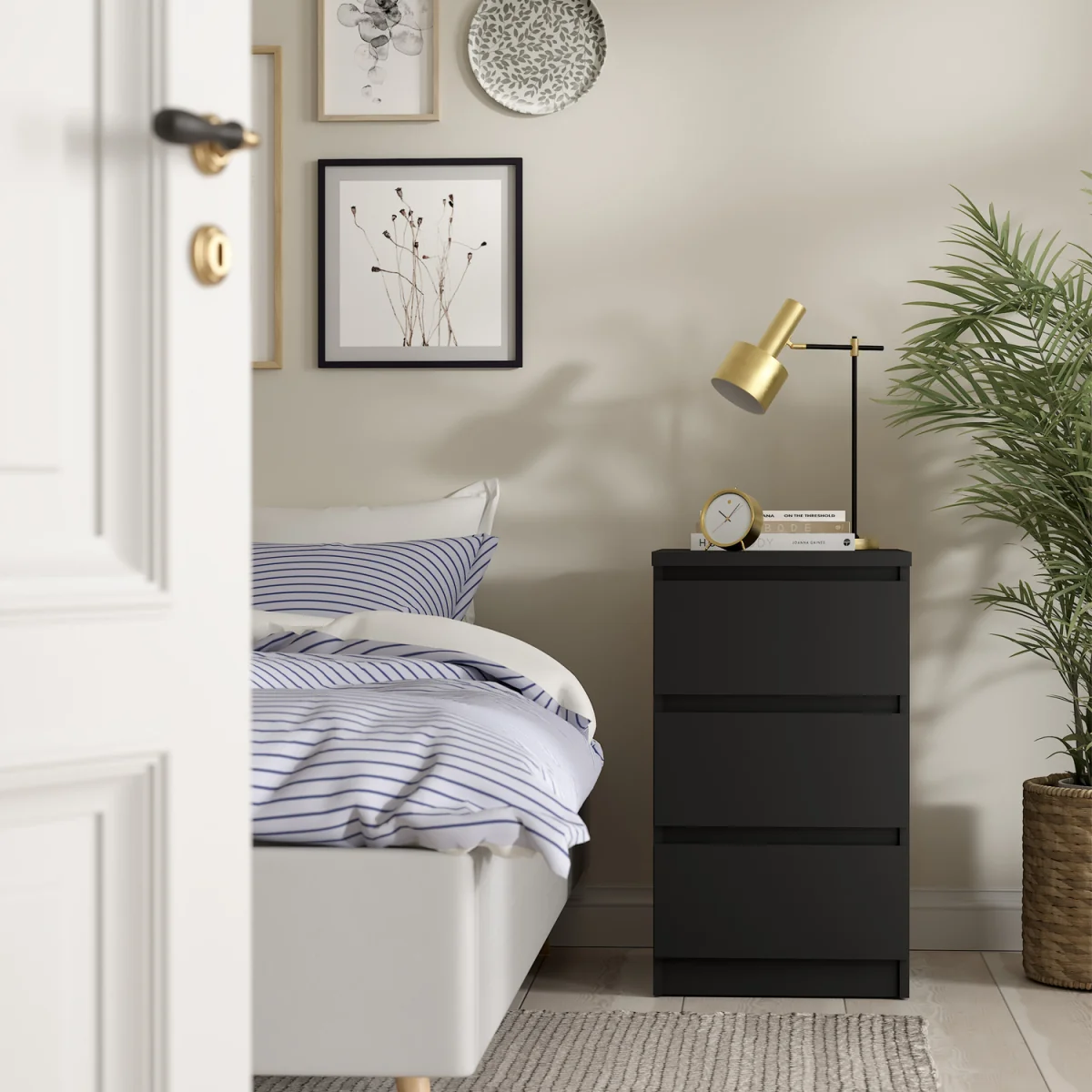 Naia Bedside 3 Drawers in Black Matt - Black Matt – image 4
