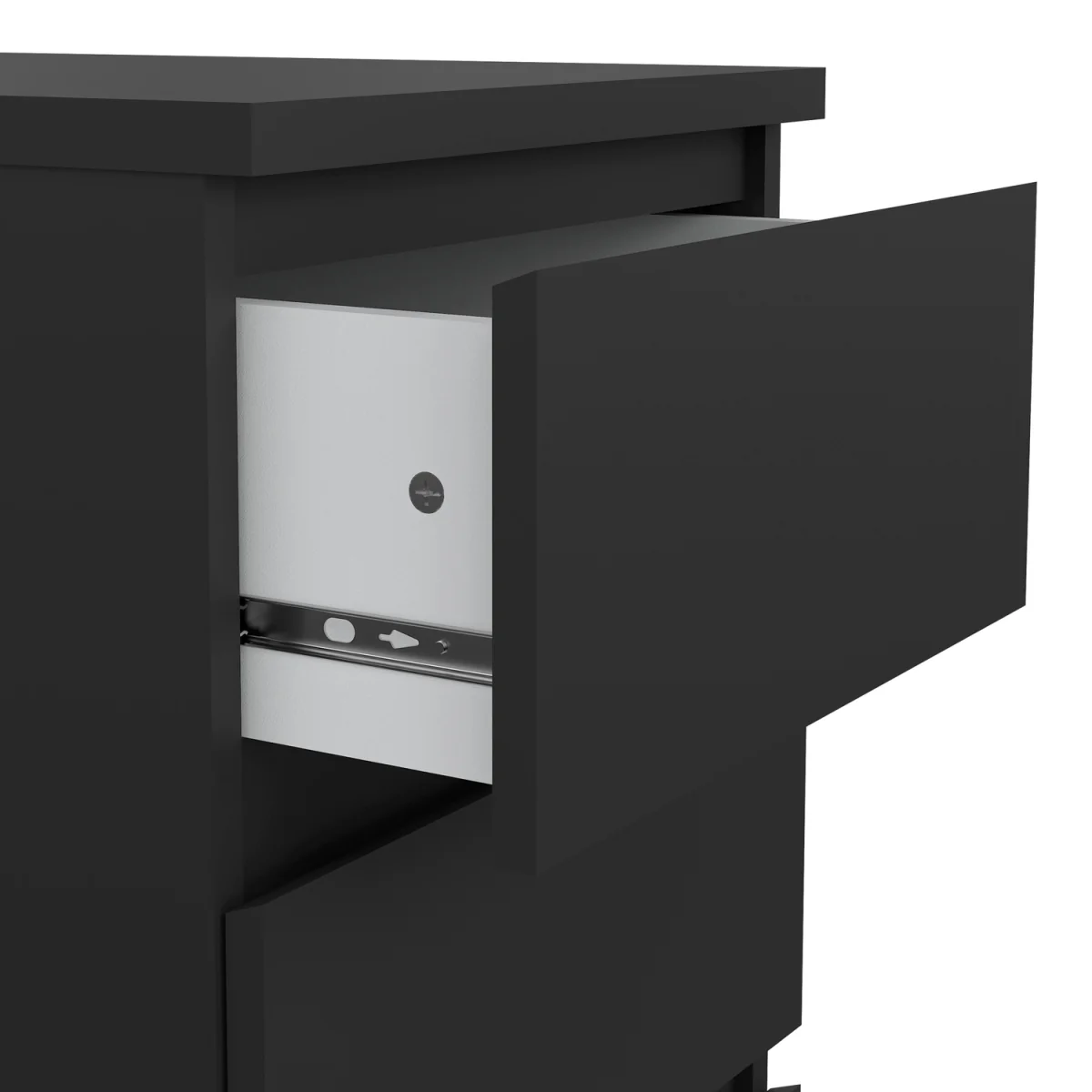 Naia Bedside 3 Drawers in Black Matt - Black Matt – image 5