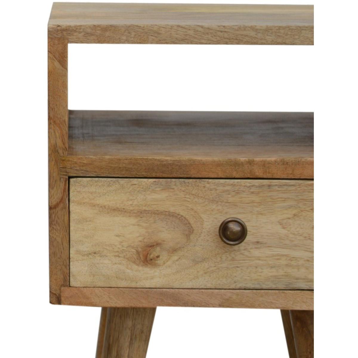 Mini Oak-ish Wood Bedside Table - Brown – image 2