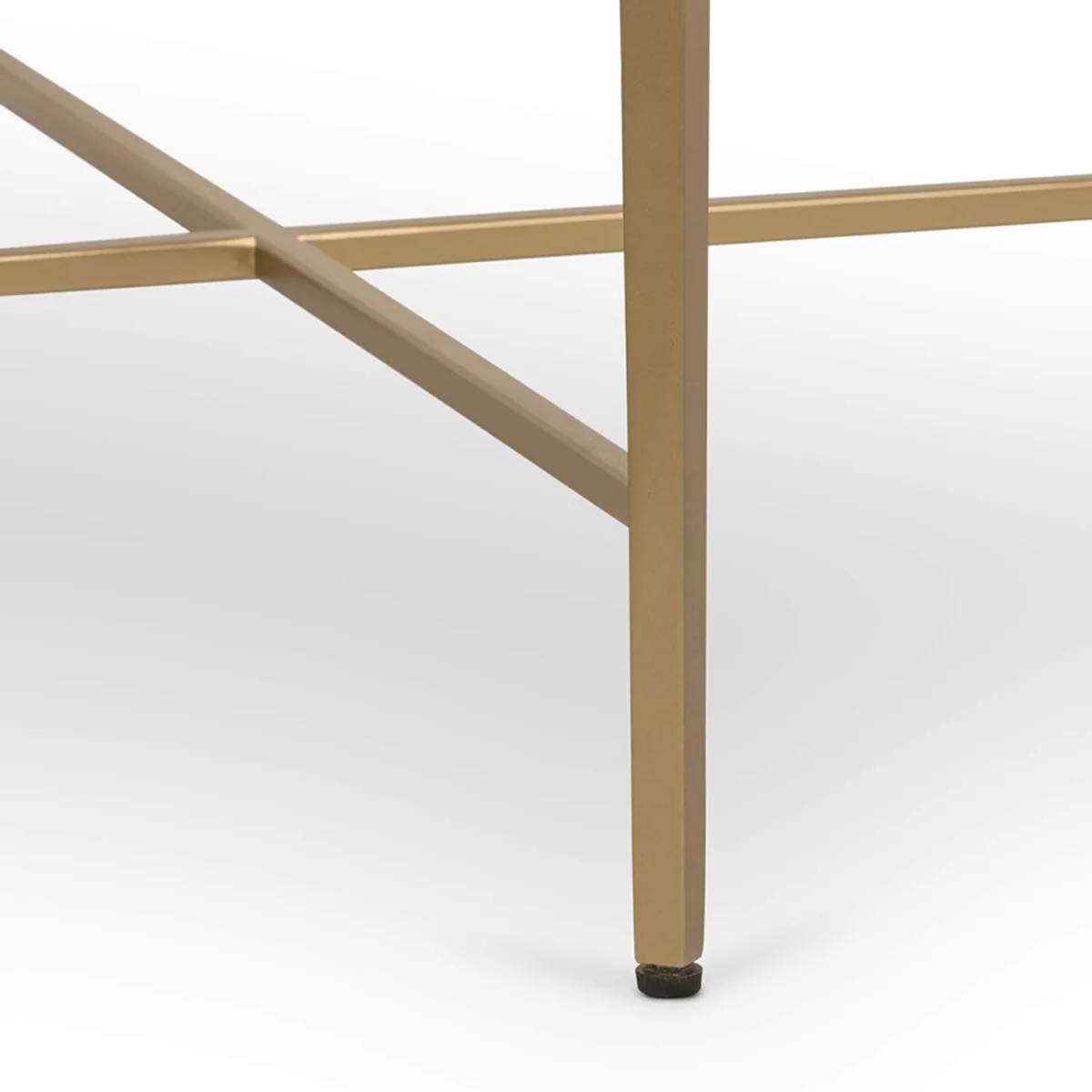 Ravenna White High-Gloss Bedside Table with Brushed Gold Legs and Drawer - White – image 6