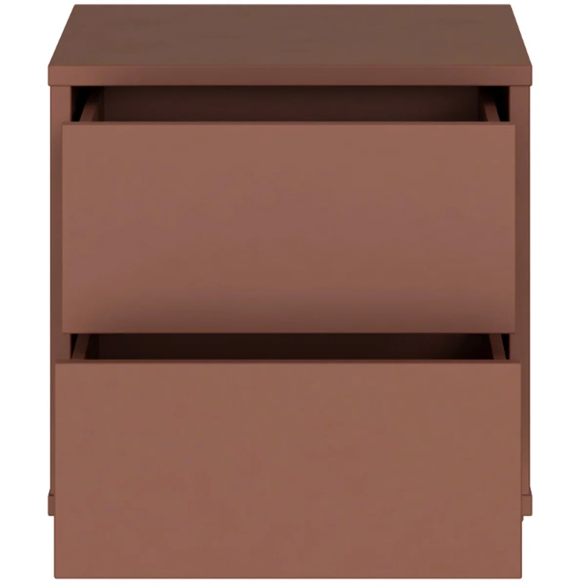 Alice Springs Low Bedside Cabinet with 2 Drawers Push-Open in Taupe - Terracotta – image 11