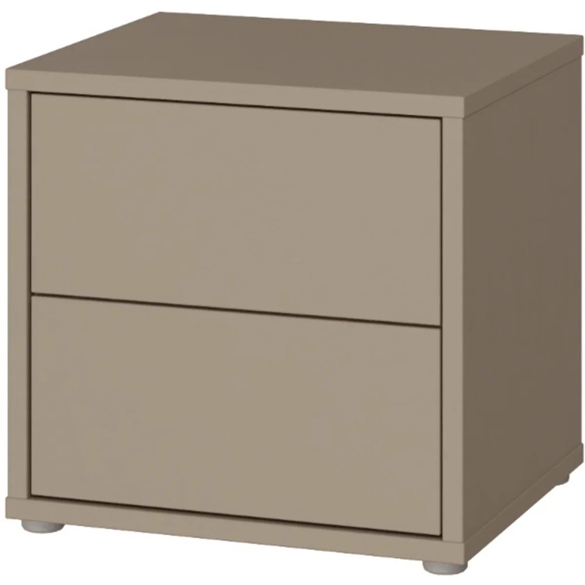 Alice Springs Low Bedside Cabinet with 2 Drawers Push-Open in Taupe - Terracotta – image 5