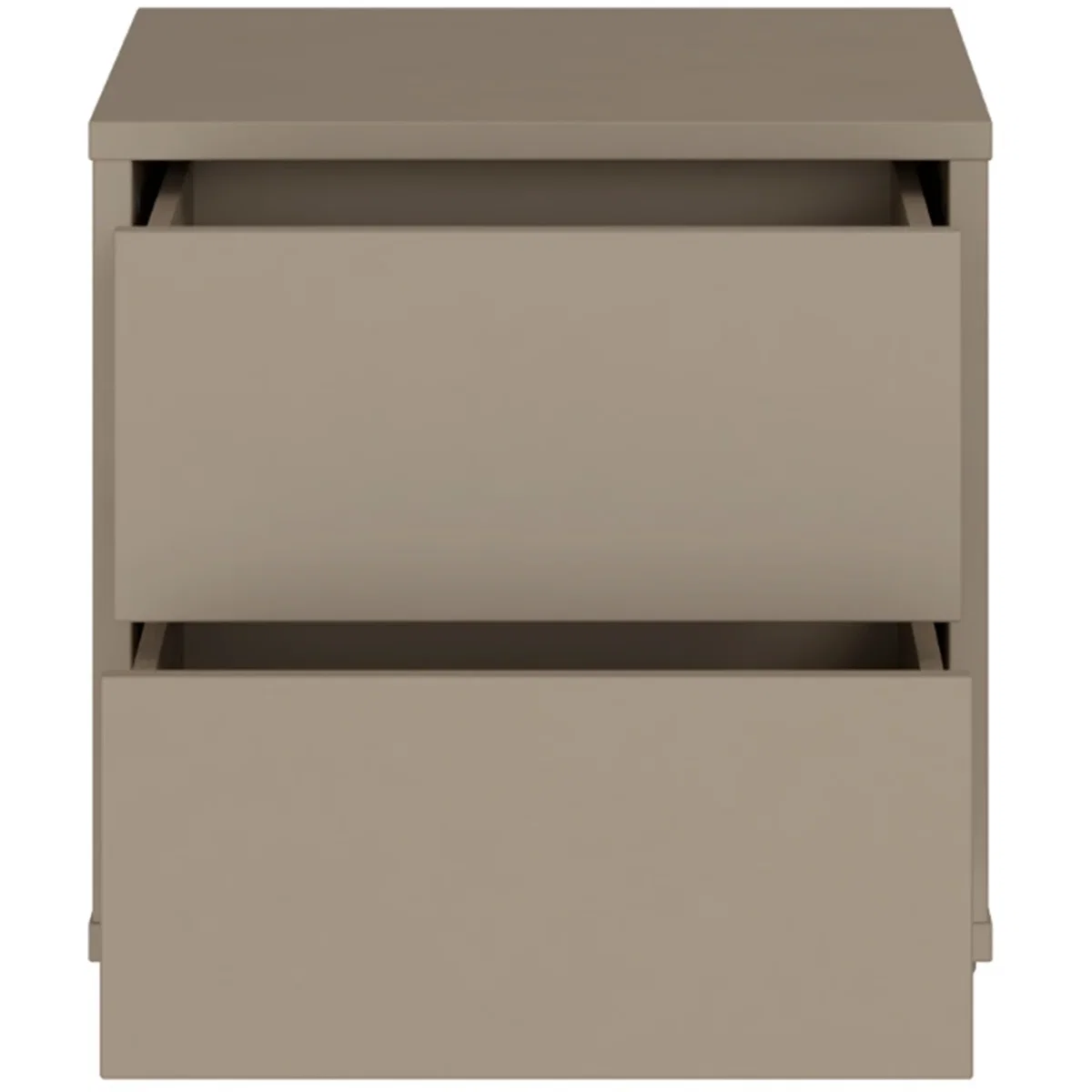 Alice Springs Low Bedside Cabinet with 2 Drawers Push-Open in Taupe - Terracotta – image 6