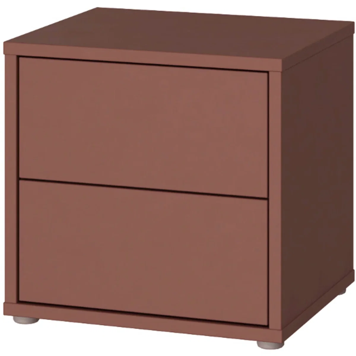 Alice Springs Low Bedside Cabinet with 2 Drawers Push-Open in Taupe - Terracotta – image 9