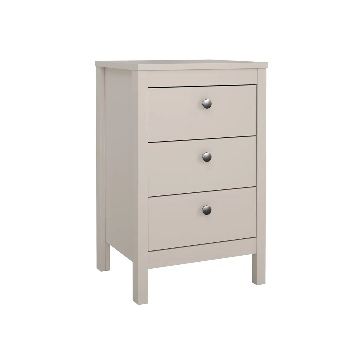 Barcelona Bedside Table 3 Drawers in White - Cashmere – image 1
