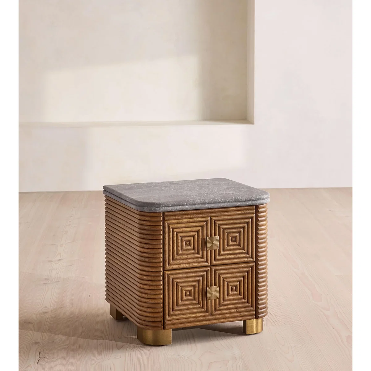 Kingsley Bedside Table, Grey Emperador Marble – image 3
