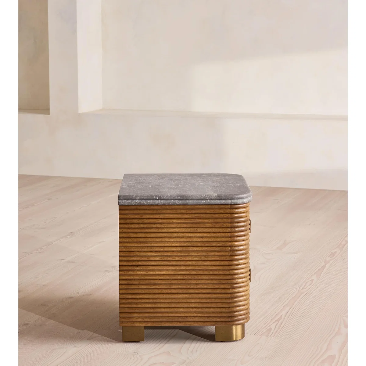 Kingsley Bedside Table, Grey Emperador Marble – image 4