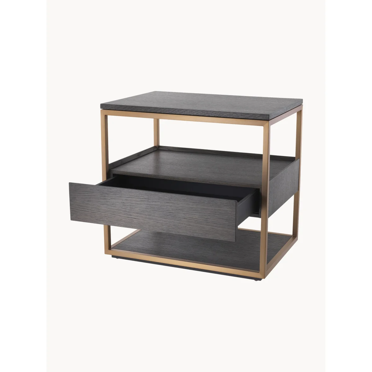 Metal & Wood Bedside Table Parker with Drawer – image 3