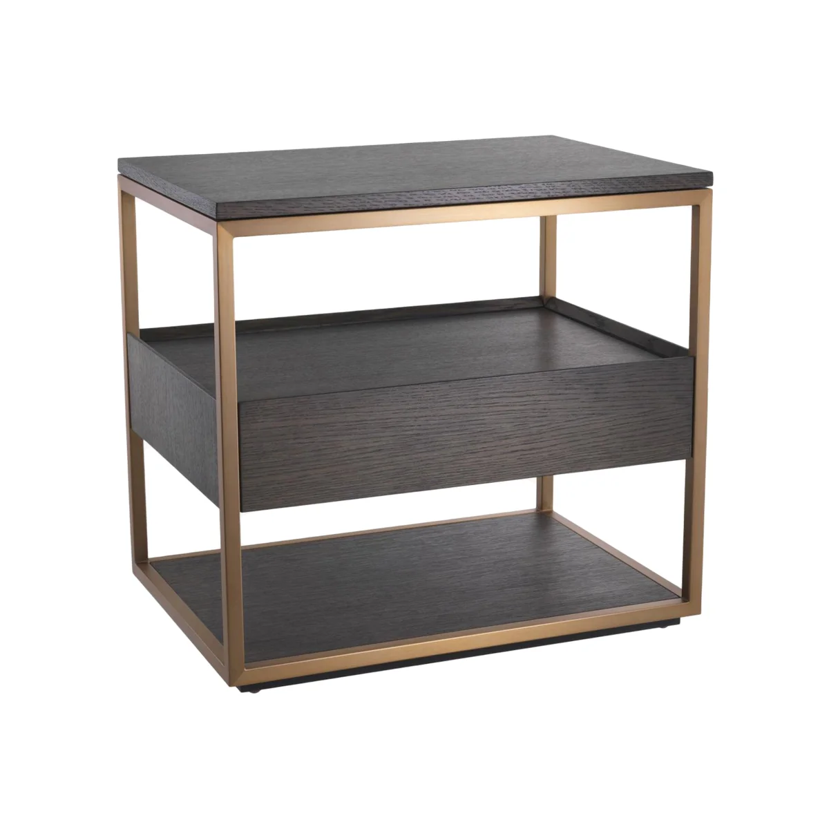 Metal & Wood Bedside Table Parker with Drawer – image 1