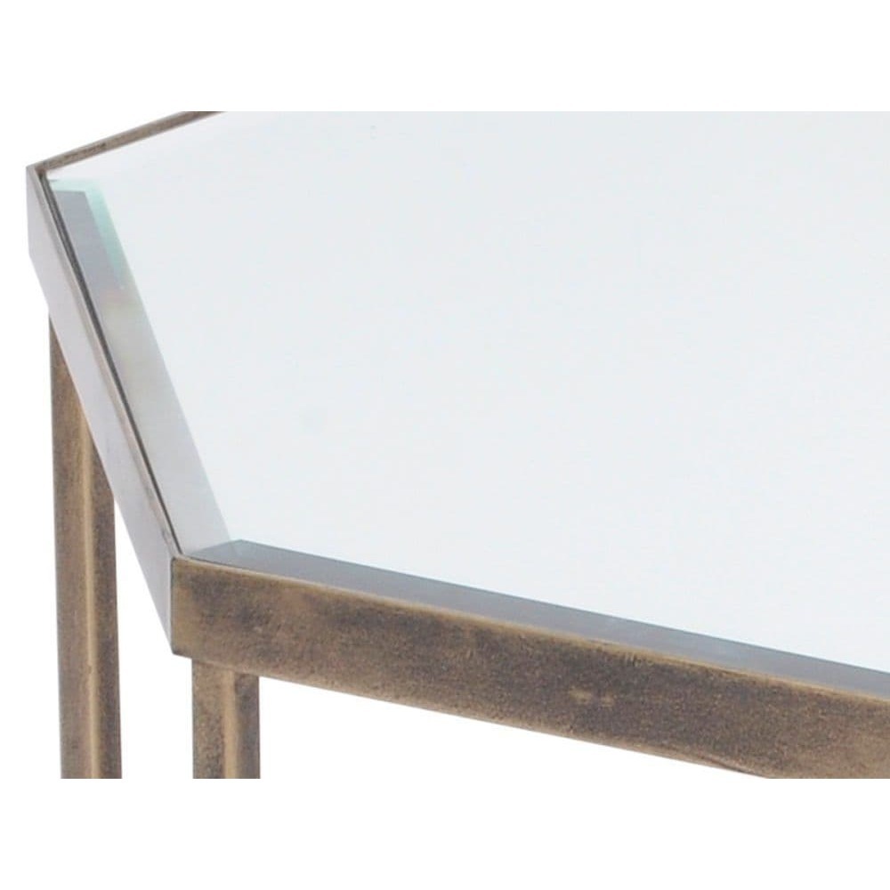 Fulbrook Mirror Top Octagonal Coffee Table in Antique Gold – image 2