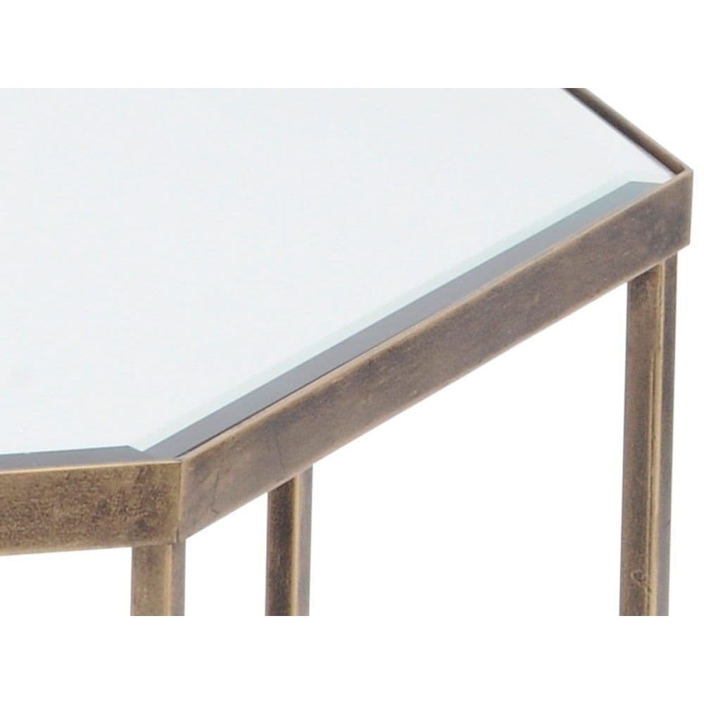 Fulbrook Mirror Top Octagonal Coffee Table in Antique Gold – image 3